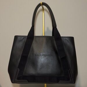Balenciaga Black Cabas Leather Shopper Tote